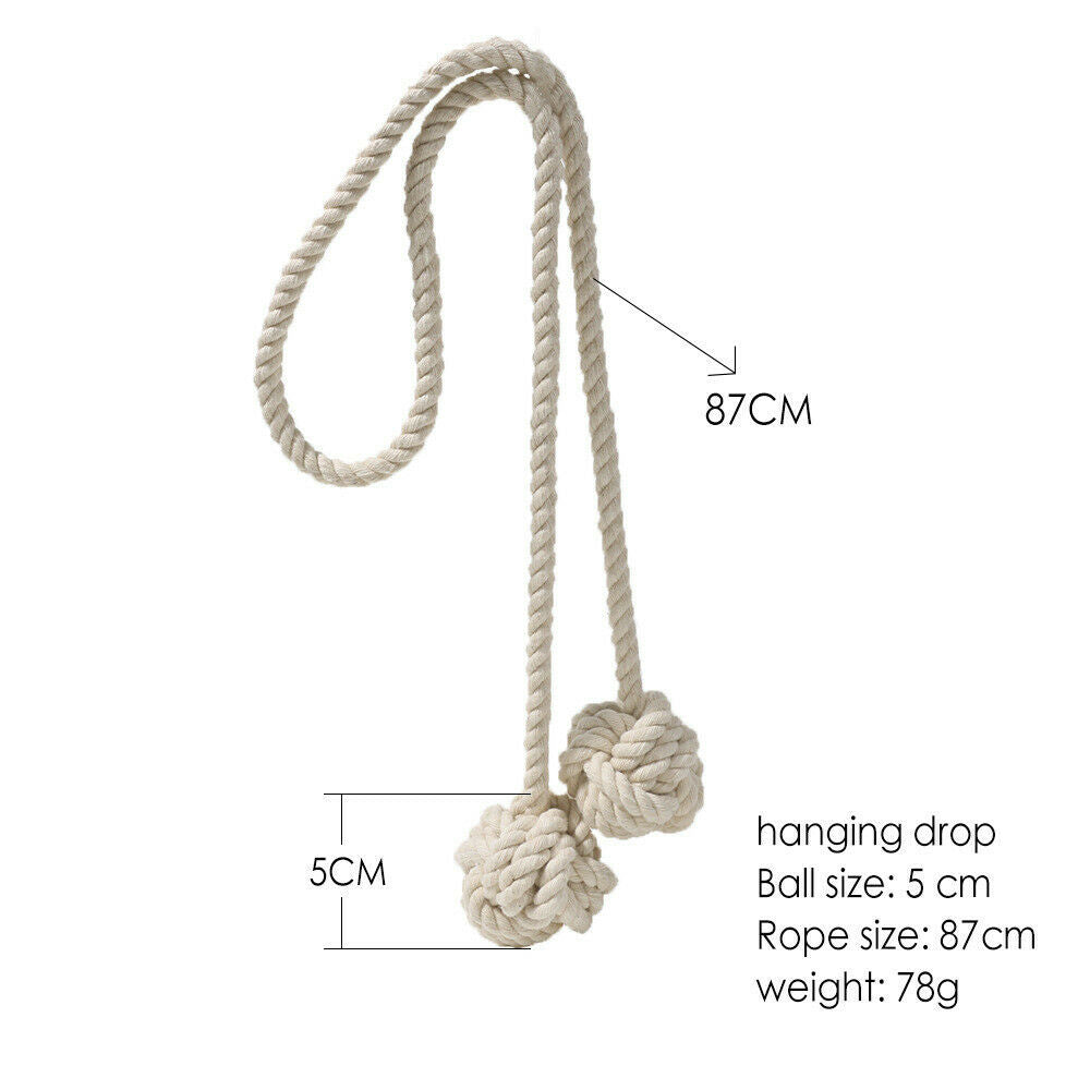 Cotton Rope for Curtains Holdbacks Decorative Tie Curtain Tiebacks Knot Ball