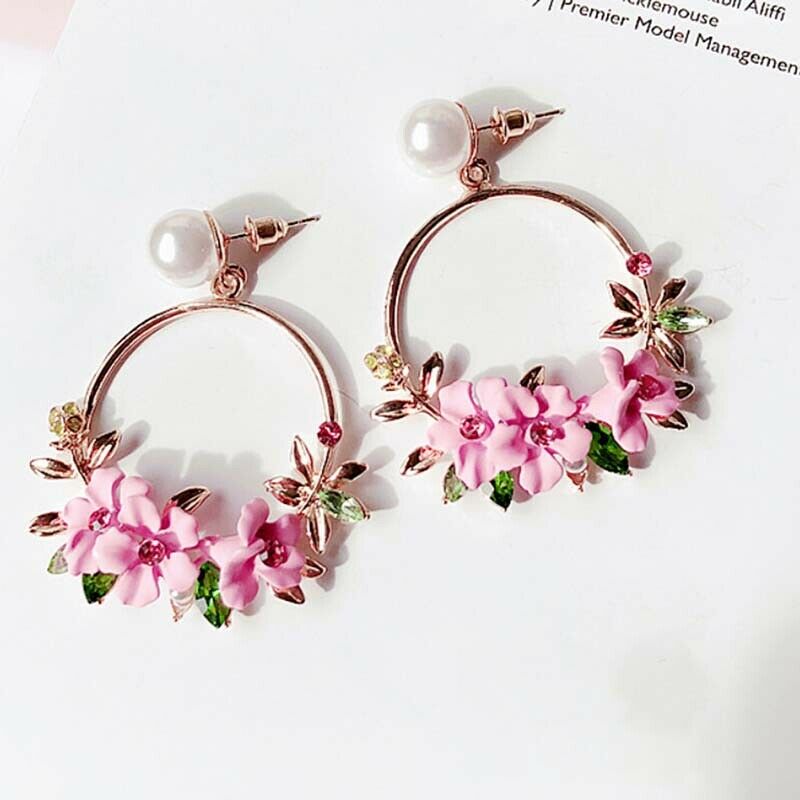 Charm Women Flower Drop Dangle Earrings Jewelry Ear Studs Wedding Jewelry.l8