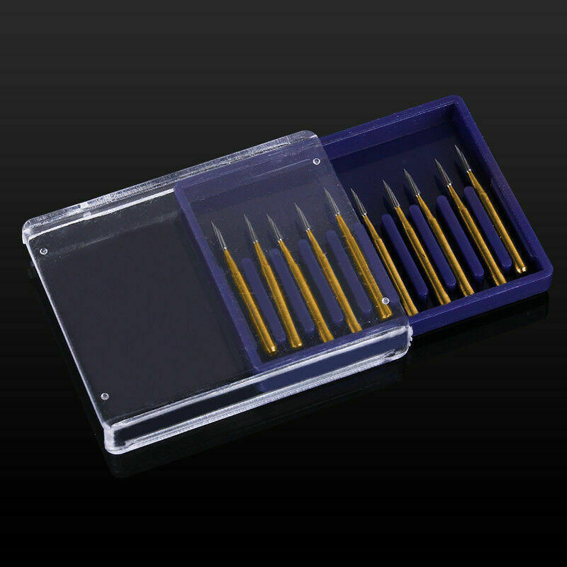 10 Kits Dental Handpiece High Speed Burs Tungsten Carbide FG 7901 Golden