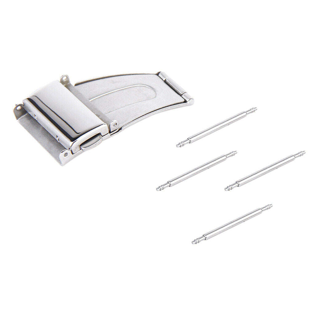 20mm Stainless Steel Double Deployment Clasp Buckle For Watch Band Strap