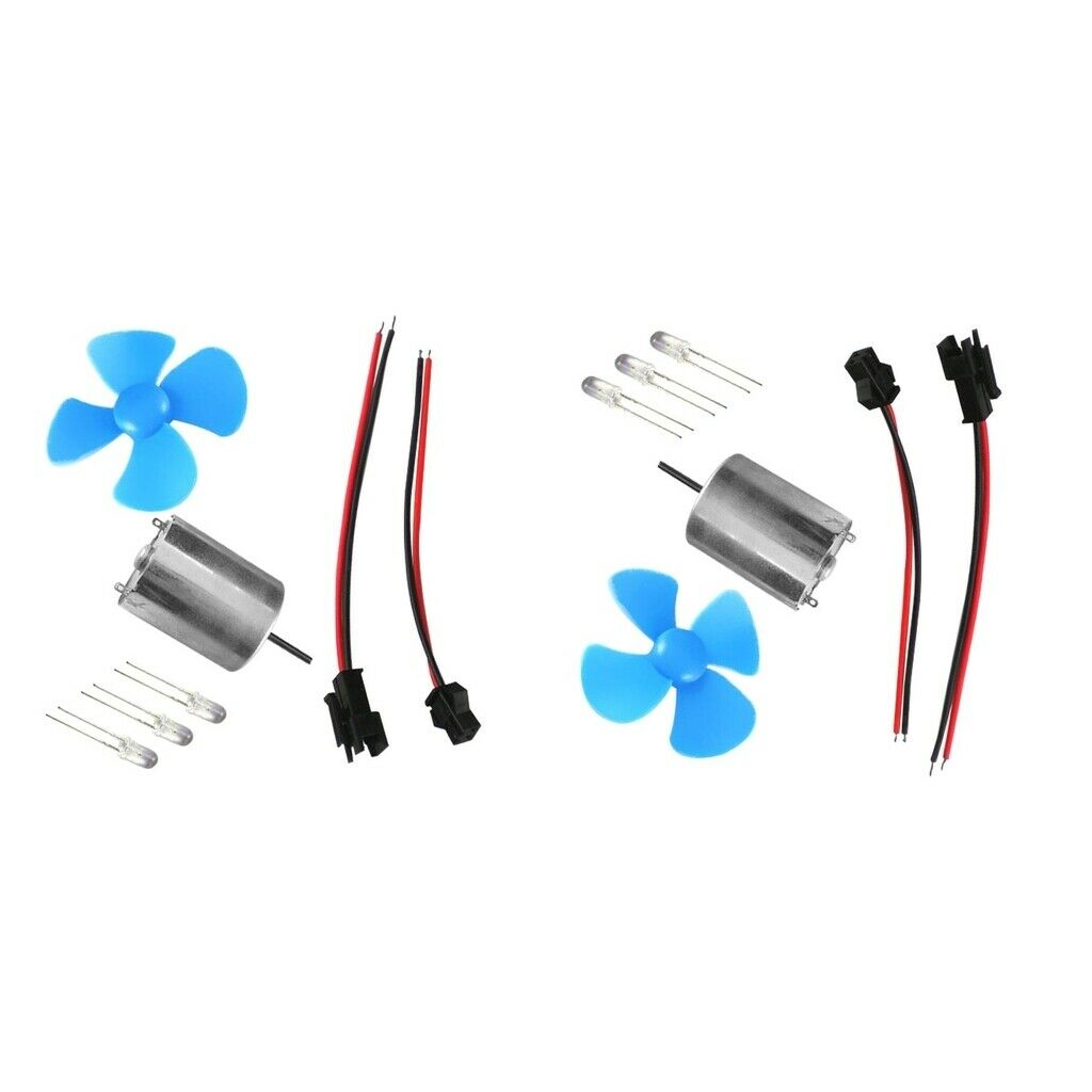 Set of 2 Micro Small Wind Turbine Wind Power Generator Kits DC Motor Turbines
