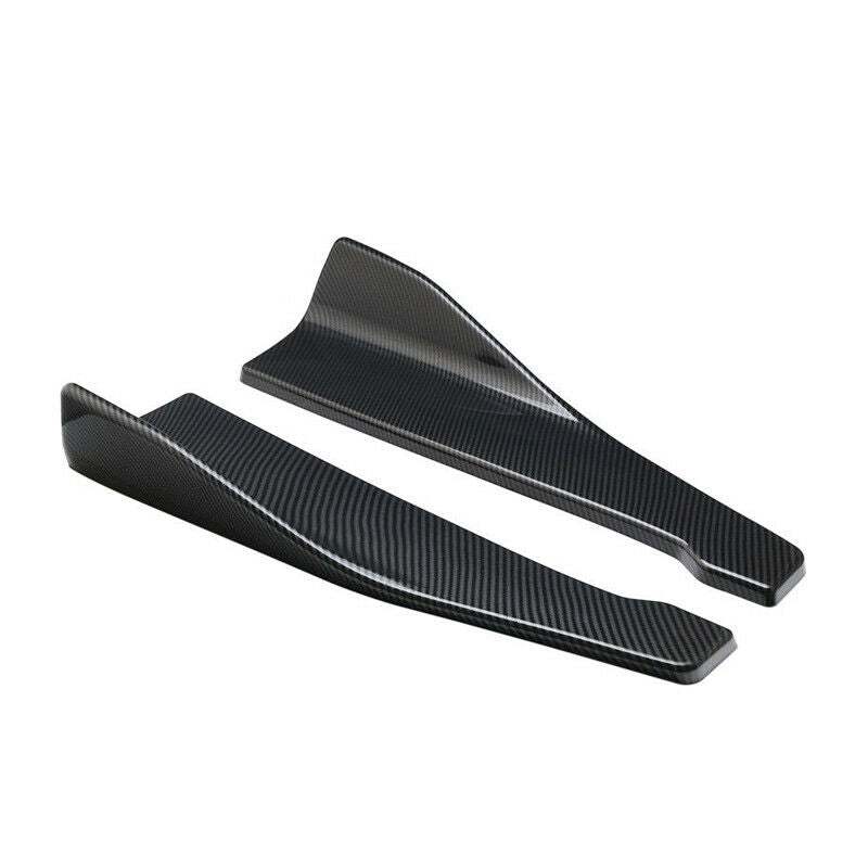 2X Car ABS Bumper Spoiler Rear Lip /Side Skirt Extension Splitters Winglet Wings