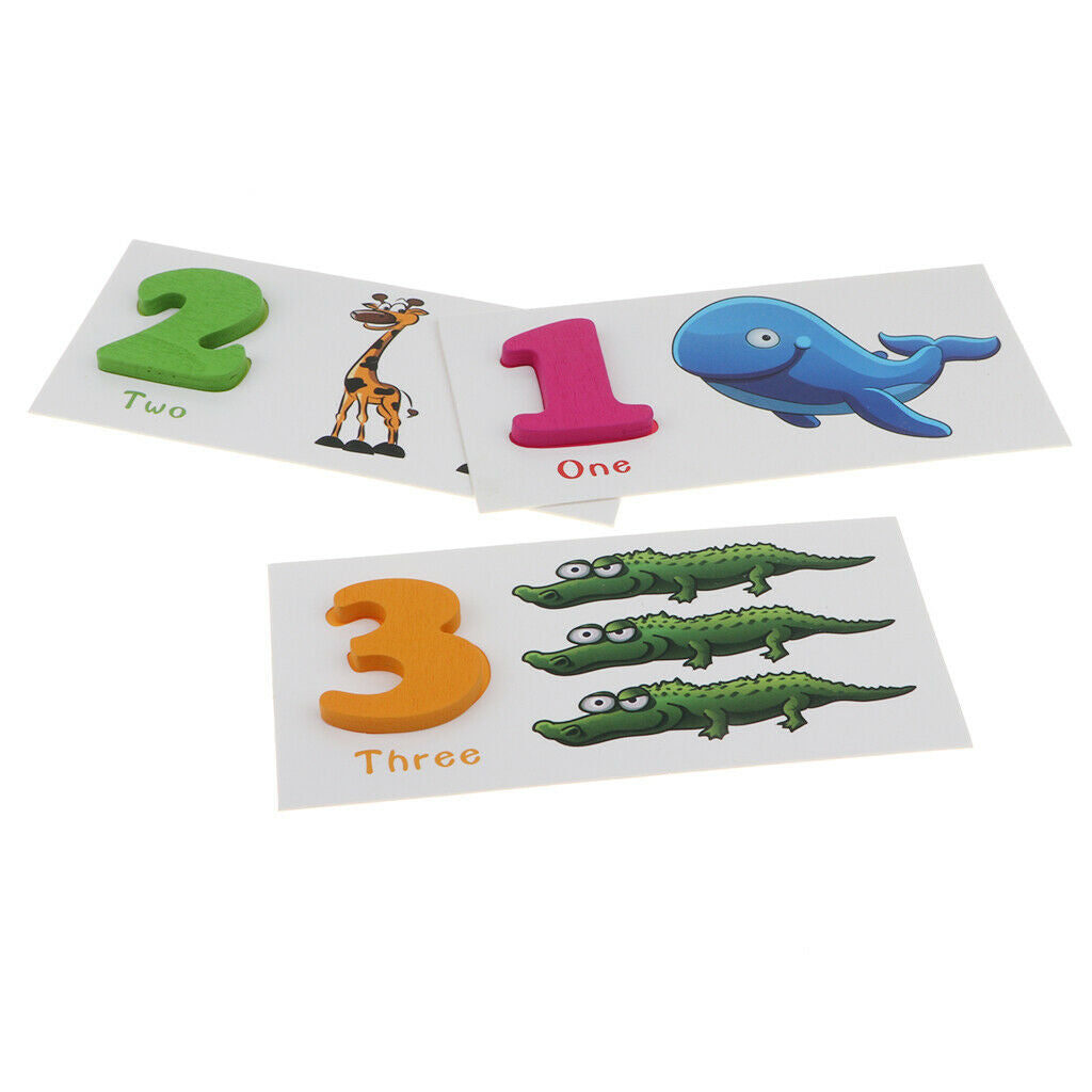 Kid Wooden Numbers Puzzles & Cards & Sticks Preschool Intelligence Early