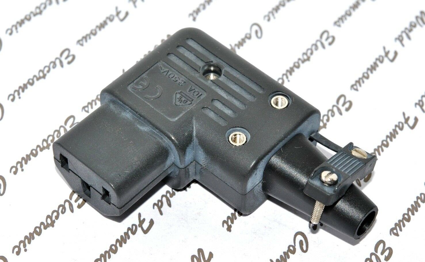 1pcs- SCHURTER 4785.0000 IEC C10 - 90 Deg Re-wireable Female Plug -Connector R/A