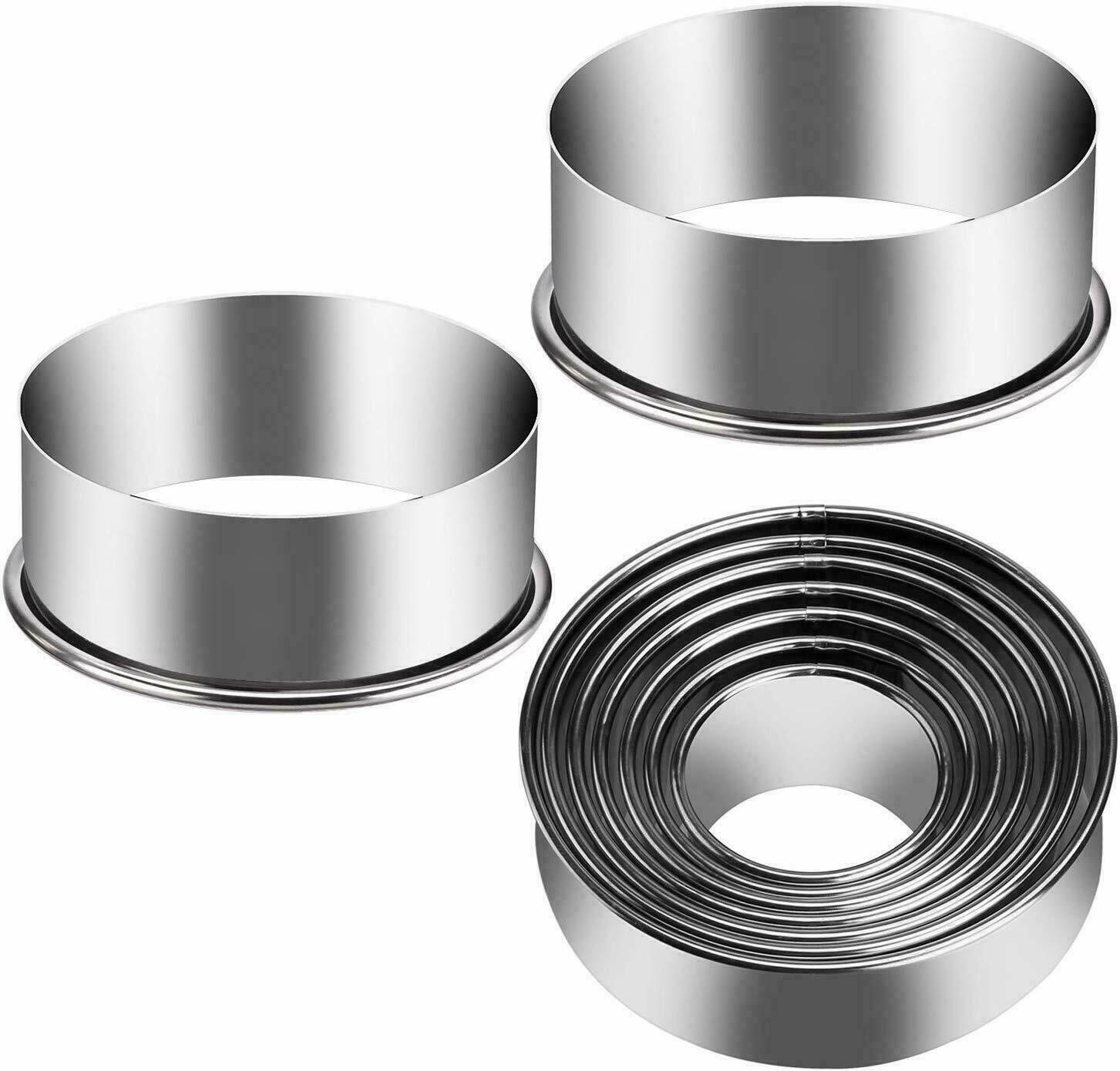 5pcs Round Circle Stainless Steel Cookie Cutter Biscuit DIY Baking Pastry Moulds