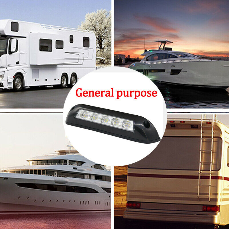 Car RV Marine Roof Dome Lamp Ceiling Lighting 12V White 5 LED Spotlights Lamp