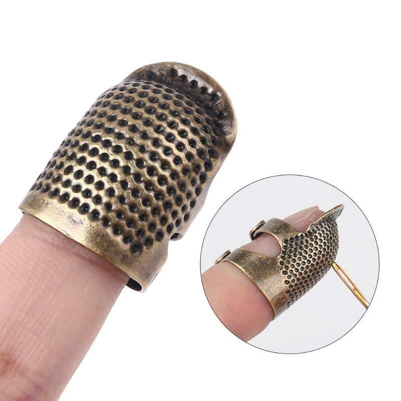 4pcs/set Finger Thimbles Metal Shield Protector Pin Needles Grip Sewing Quilting