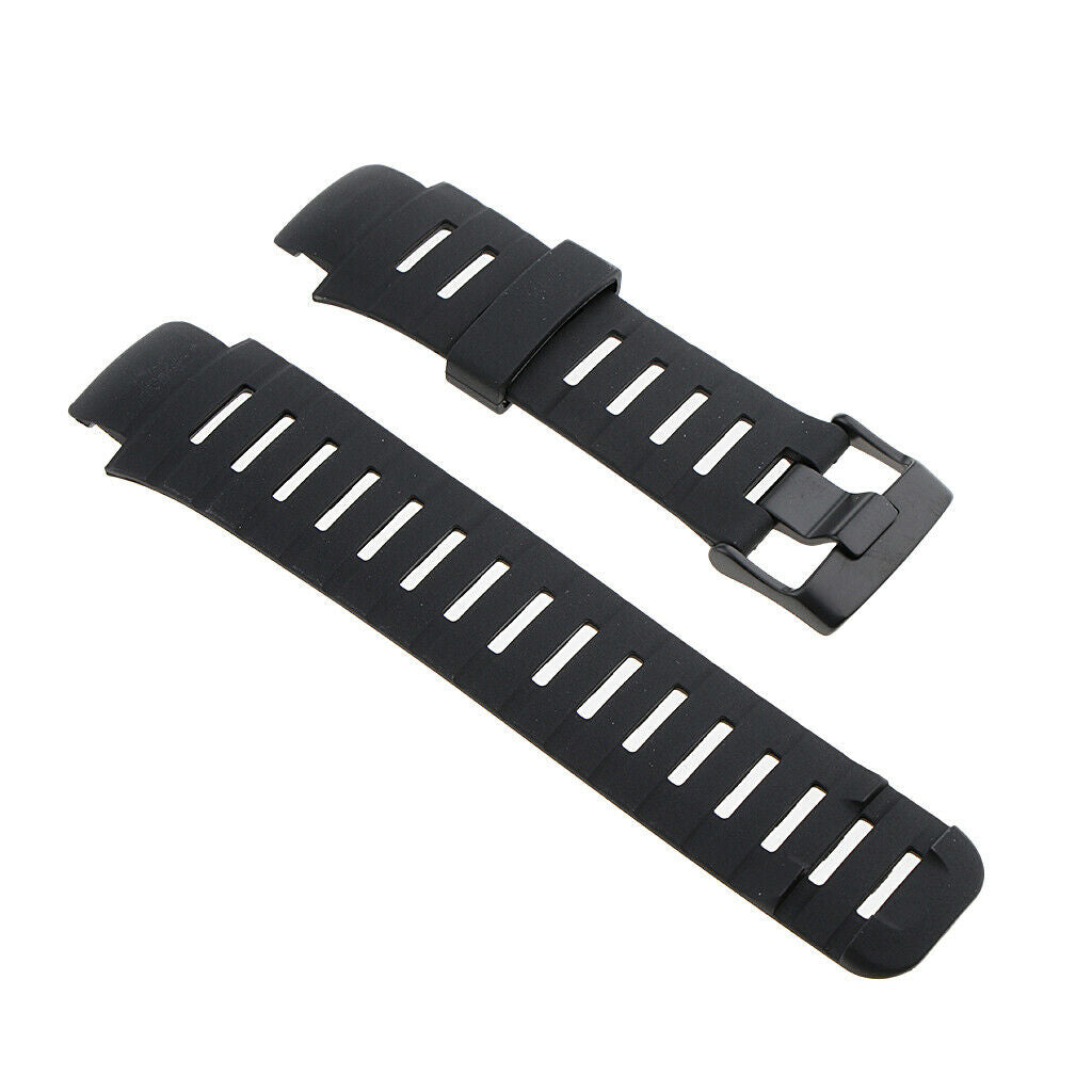 Prettyia Soft Black Rubber Replacement Watch Band Strap For SUUNTO X-LANDER