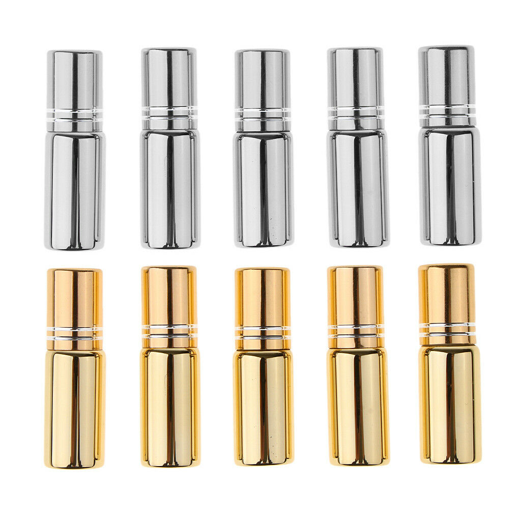 5Pcs Empty Roll on Bottles 5ml Glass Roller Bottle for Perfume Essential Oil