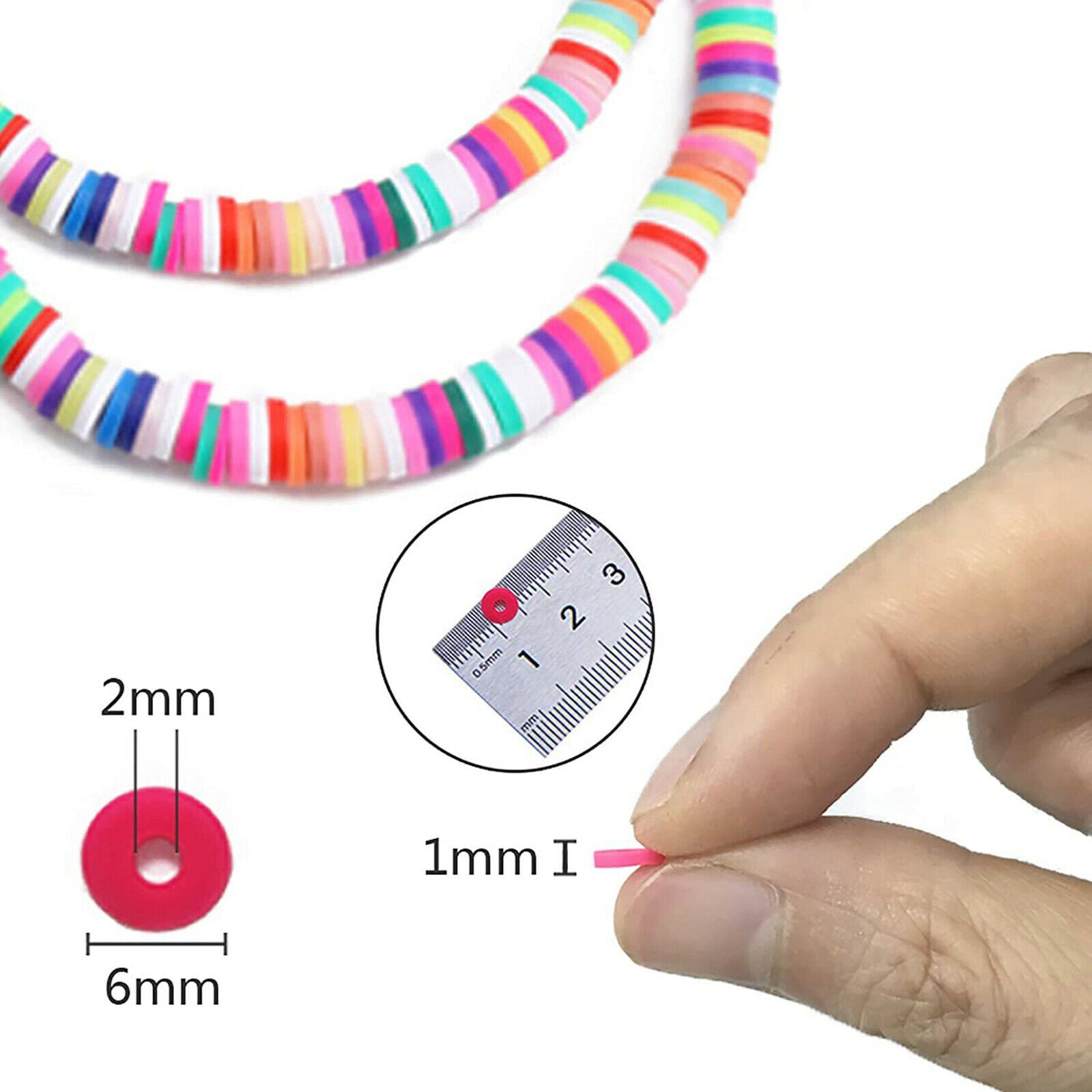 Flat Polymer Clay Beads Loose DIY Necklace Bracelets Jewelry Making Finding