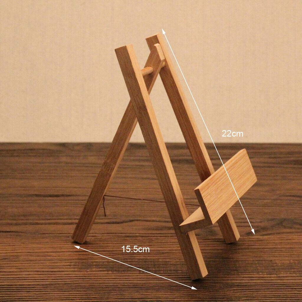 Bamboo Tea Cake Stand Photo Display Rack Plate Picture Frame Holder Easel Free