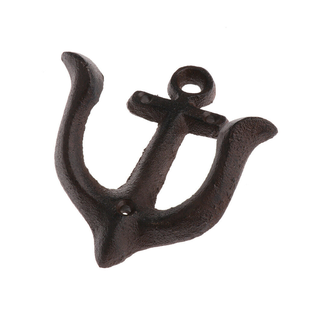 4 Pcs Rustic Double Wall Hook Bedroom Coat Hook Rack Hanger Decoration Black