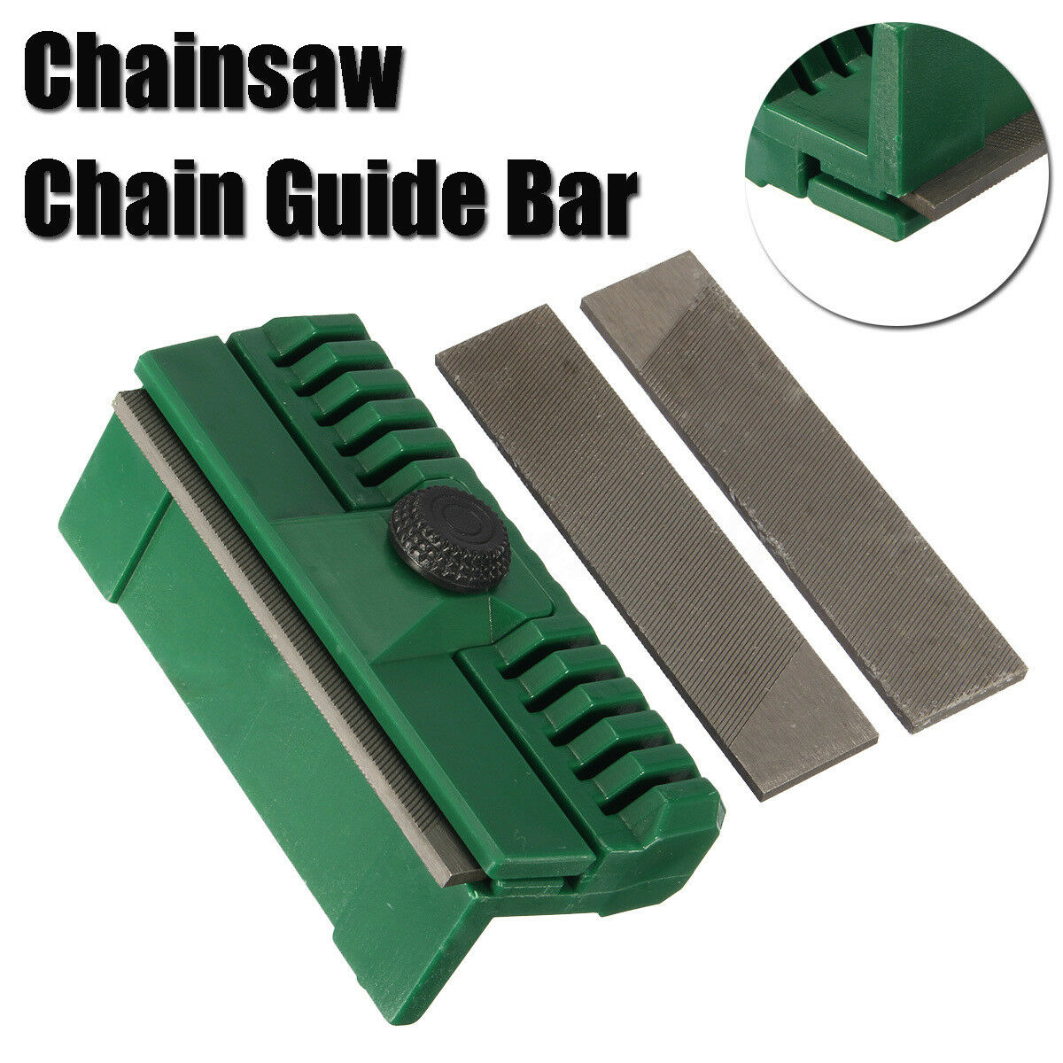 Fine Steel Chainsaw Chain Guide Bar Rail Dresser Lawn Garden + 2 Polished  â¤ Î¶