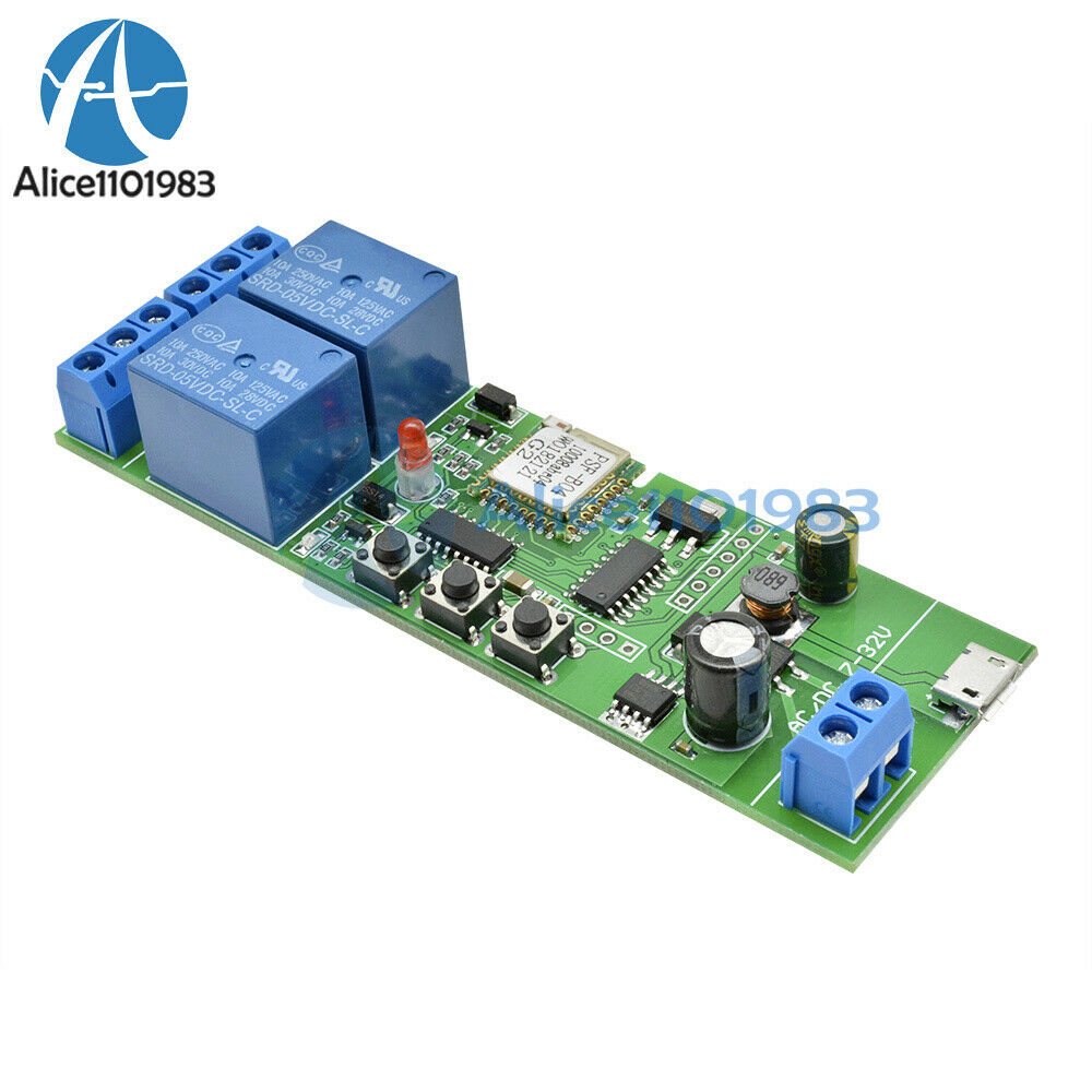 Smart Wifi Relay Switch 2CH DC 7-32V Wireless Timer Remote Control Module