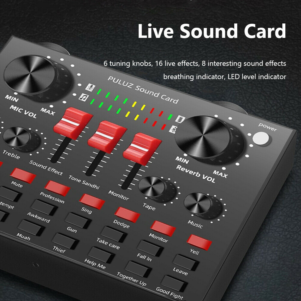 V5.0 Bluetooth Sound Card Audio Broadcast Headset Microphone Webcast Live