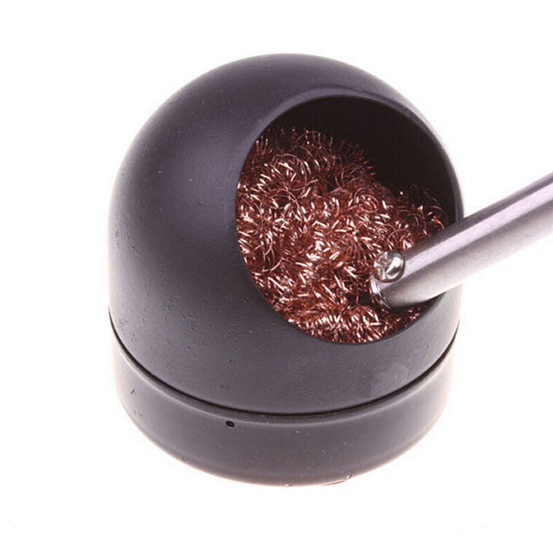 Non-toxic Soldering Solder Iron Tips Clean Cleaner Steel Wire With Stand Set SJ