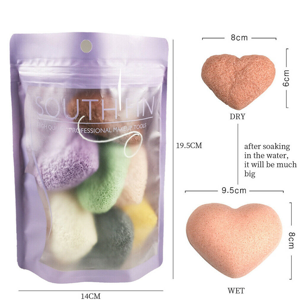 7Pcs Konjac Konnyaku Facial Puff Face Sponge Exfoliator Dead Skin Remover