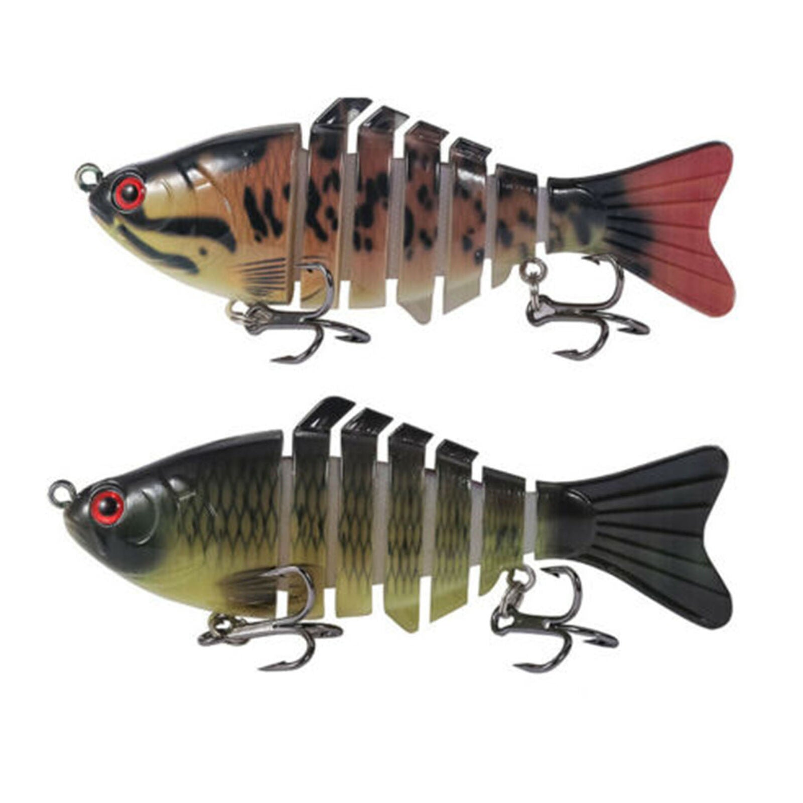 7 Segment Multi Jointed Fishing Lure Minnow Crank Baits Bass Life-like Swimbait