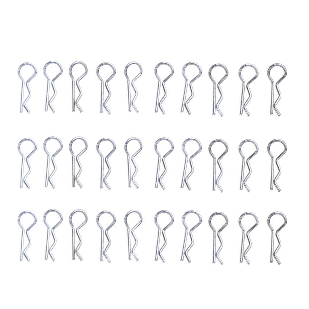 Lots 30 1:28 Metal R-shape Body Shell Clip Pin for WLtoys P929 P939 DIY Accs