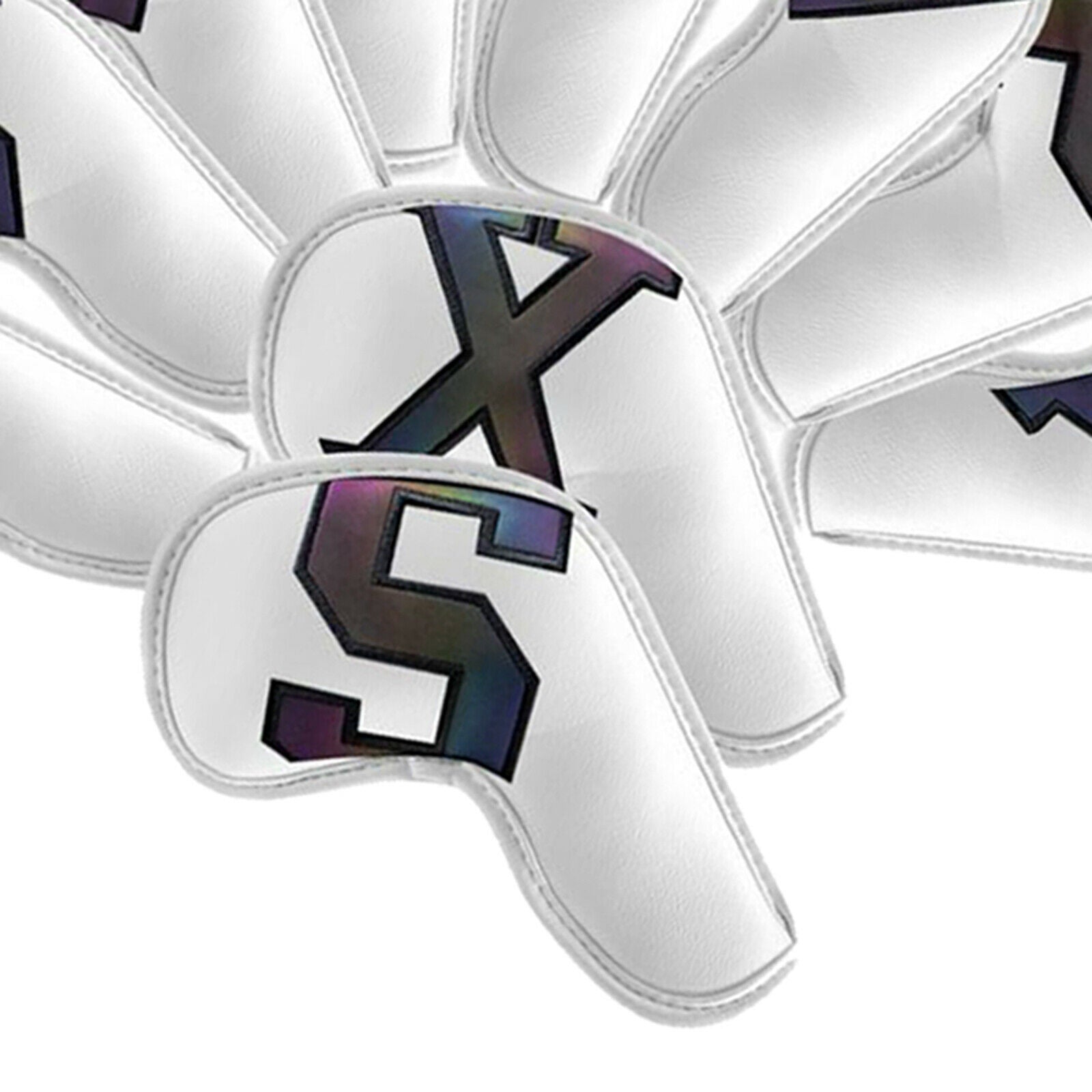 10Pcs Golf Iron Headcover PU Leather Club Covers Protect Sleeves Accessories