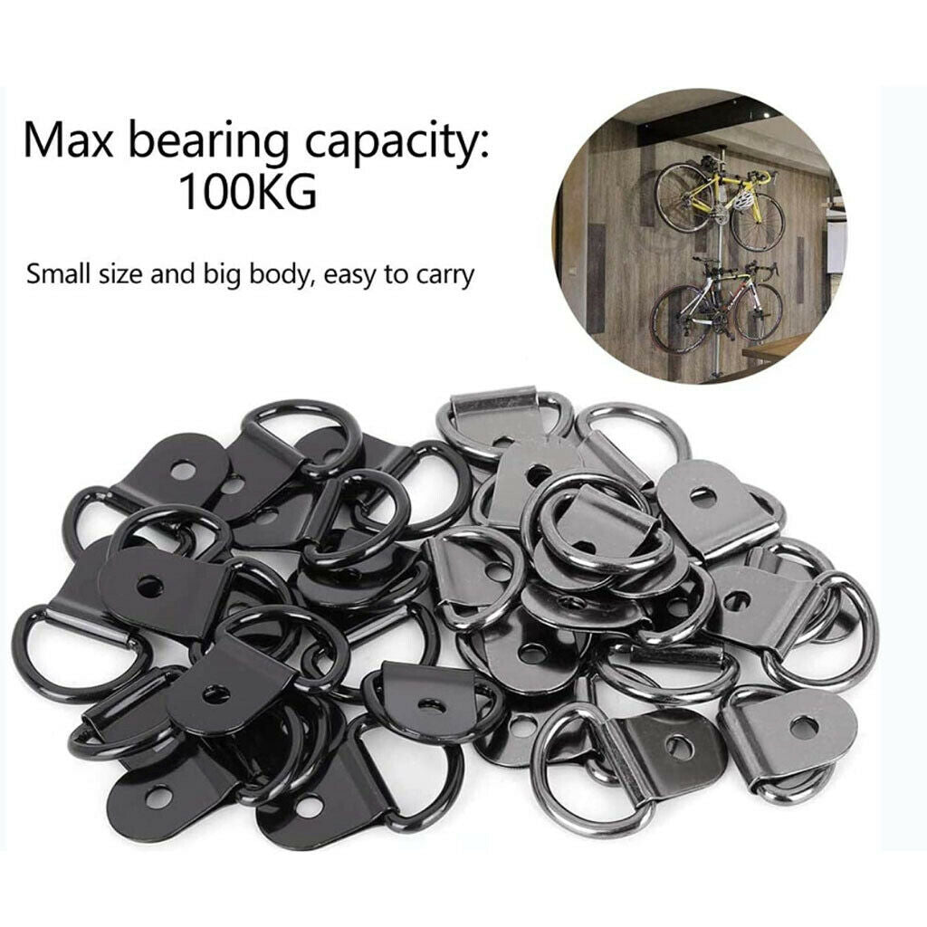 40x Steel D-Ring Tie Downs Strong Lashing Rings for Loads on Trailers