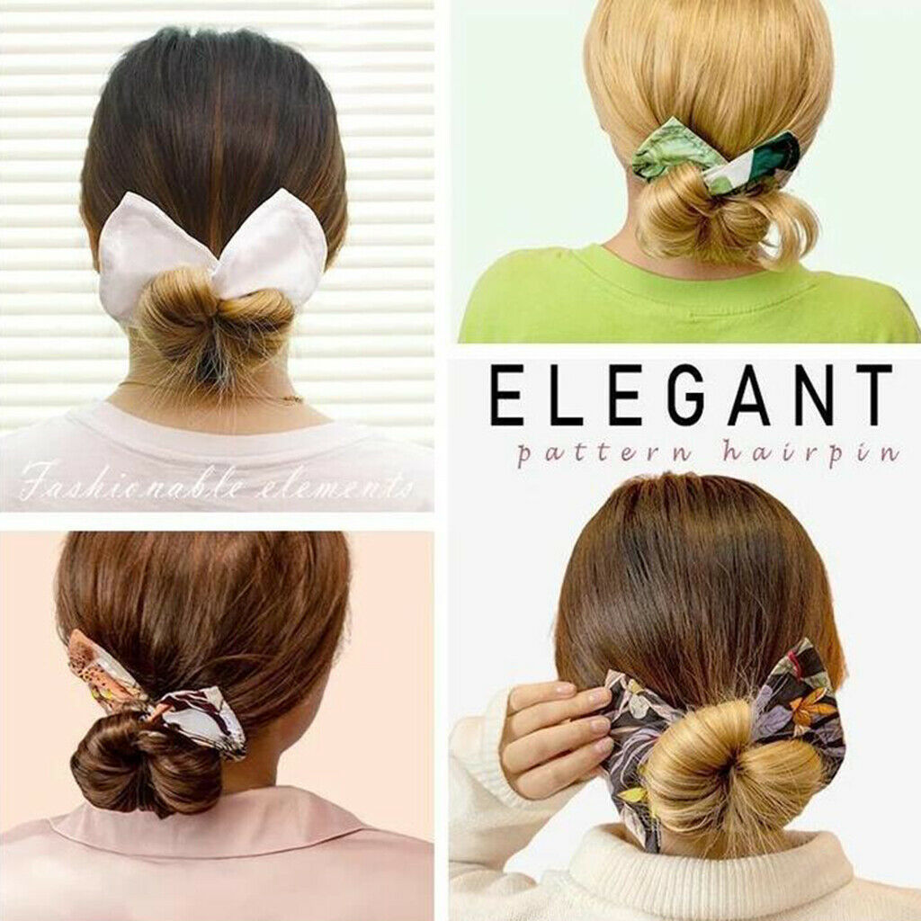2Pcs Summer Knotted Deft Bun Fashion Print Hair Bands Wire Headband DIY