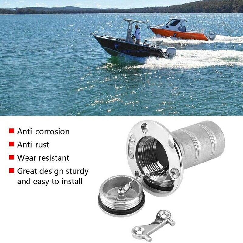 Marine Boat Deck Fuel Filler with Key Cap 38mm 1.5 in 316 Stainless Steel BoatU7