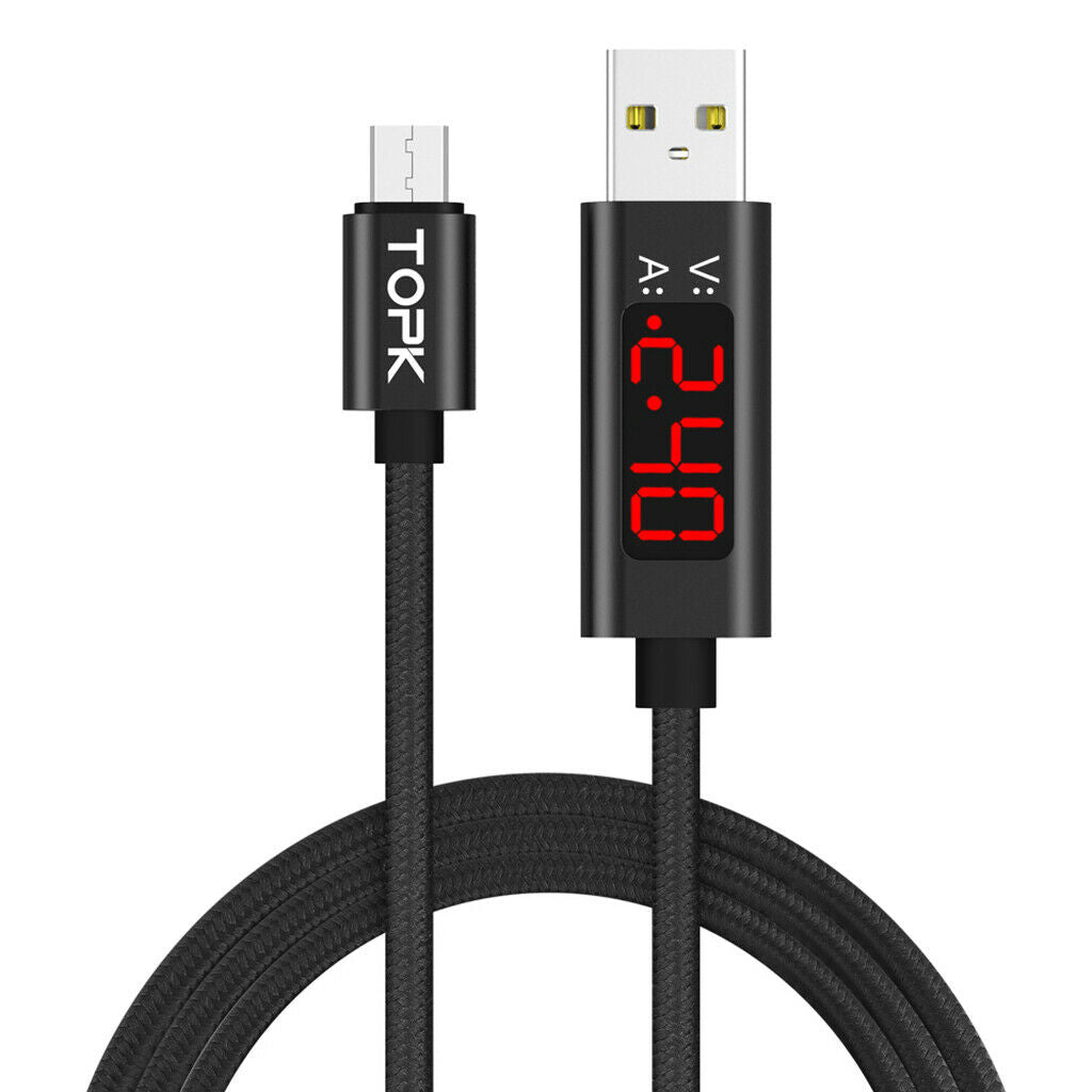 Smart Voltage and Current USB Charger Cable 3' for Android Phone Black
