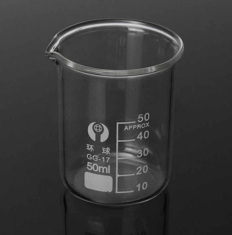 5pcs/set Glass Beaker 5/10/25/50/100ml Laboratory Measuring Cup Glassware For