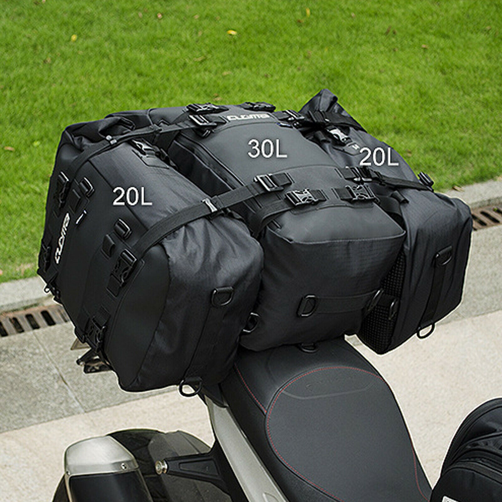 Universal Motorcycle Tail Bag Waterproof Saddle Bag Backpack Gear Black S