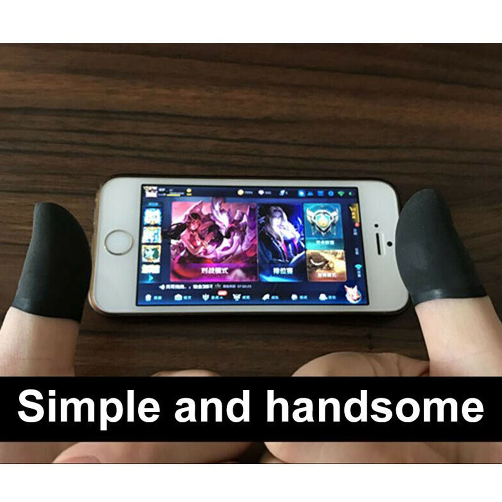 10Pcs Mobile Finger Sleeve Touch Screen Game Controller Sweatproof Gloves Black