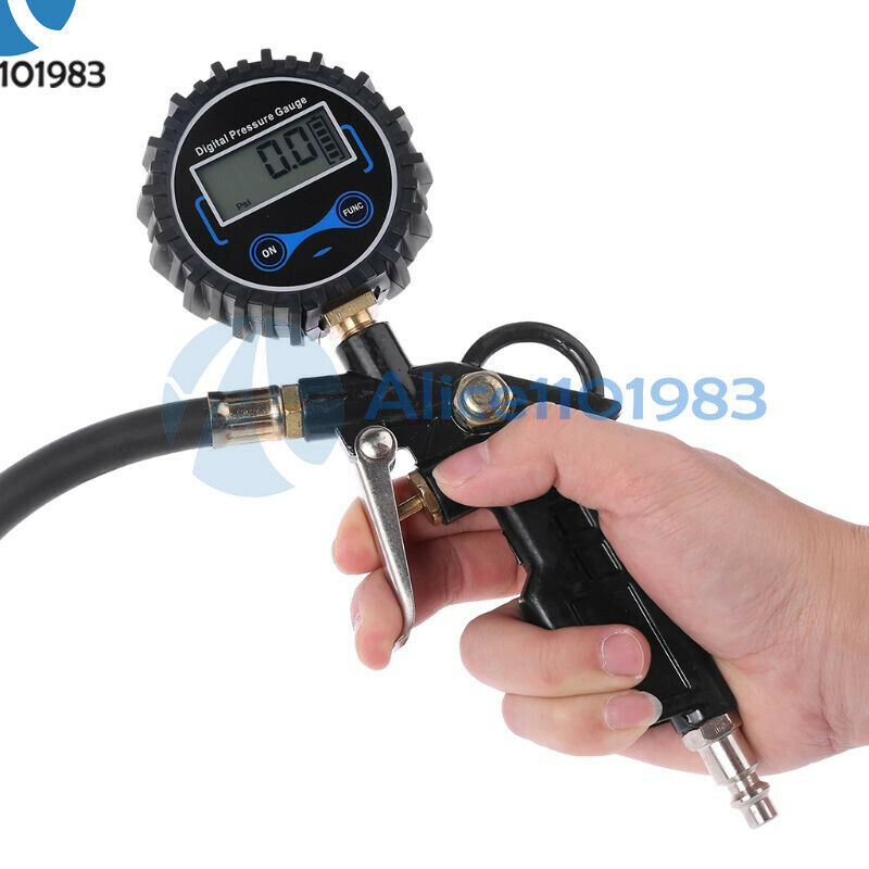 Digital Tire Inflation Gun Pressure Gauge Meter LCD Display for Car Truck Auto