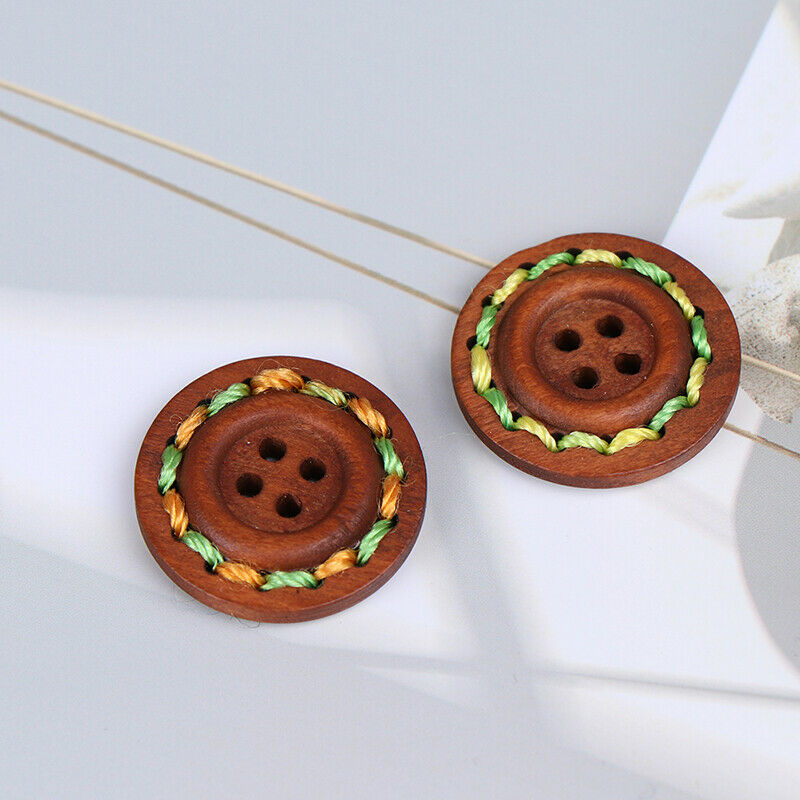 10pcs Wooden Buttons Natural Sewing Buttons Craft Clothes Decor clothing CraftDD