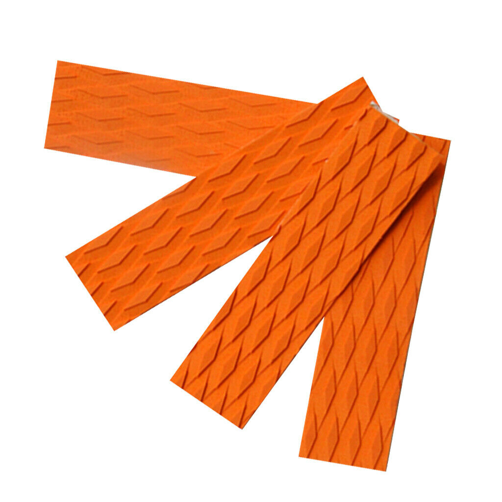 2X 4 Skimboard Surfboard Traction Tail Pads Bar Grip Longboard Mat Sheet Orange