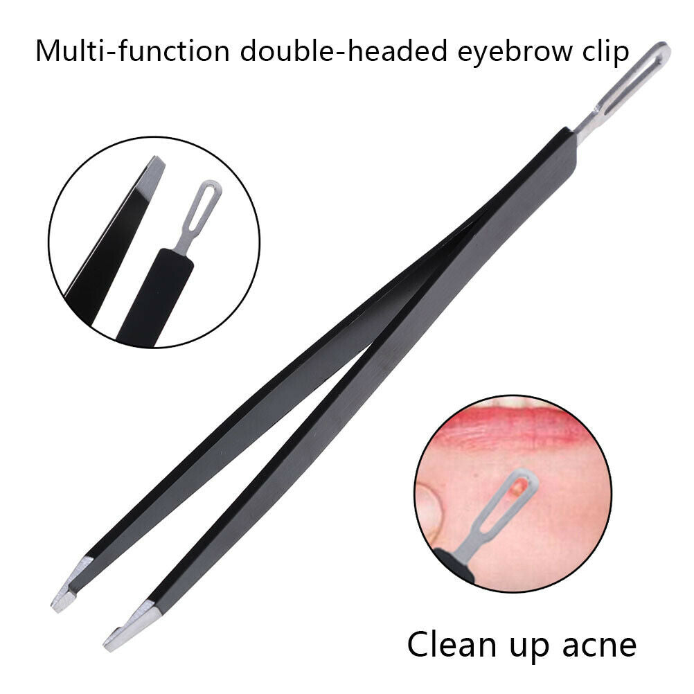 1Pc Eyebrow Clip Tweezers Double Head Tweezers Acne Extractor Acne Remove.l8