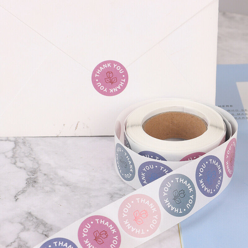 500 labels roll flower thank you stickers scrap booking for gift decorati.l8