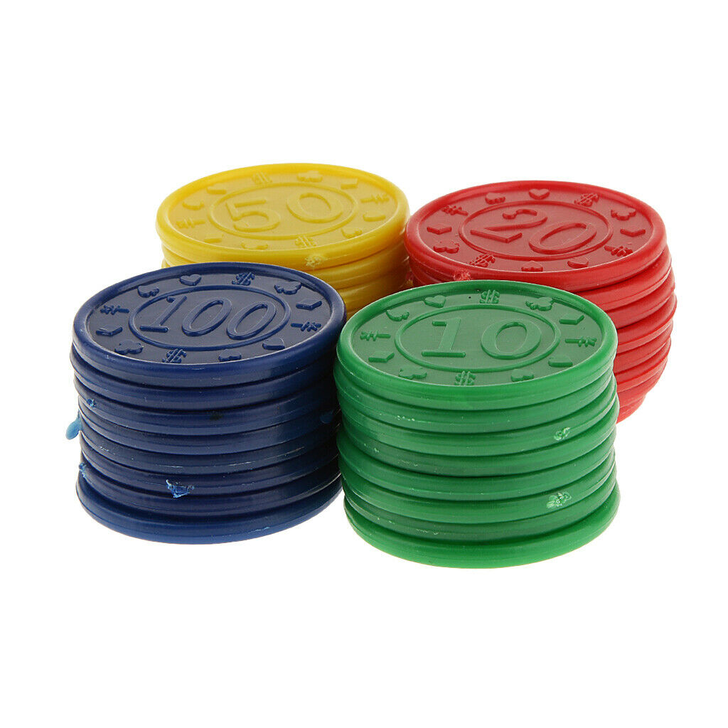 Set of 128, Numbered Poker Chips Game Tokens Bulk 1-1/5 inch 10 20 50 100