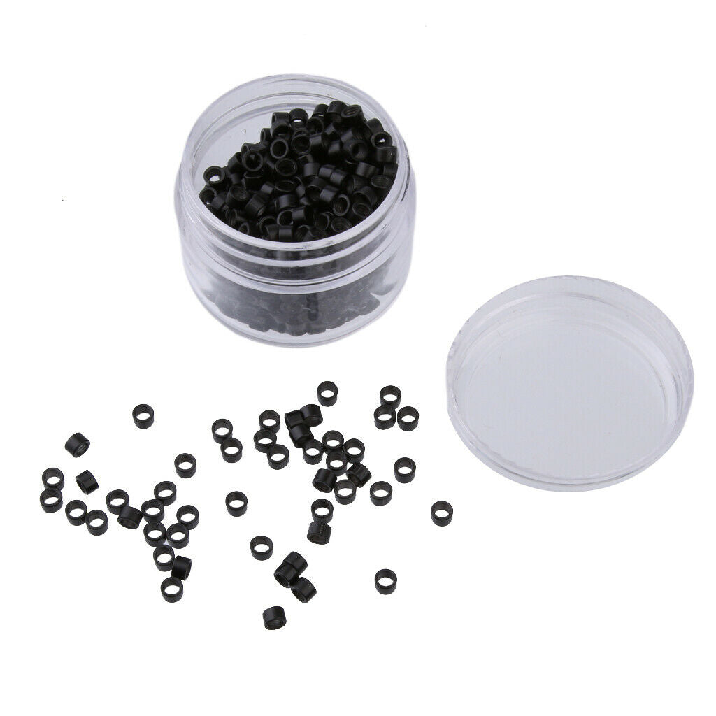 1000x Silicone Lined Nano Rings Tube Micro Beads Tip for Hair Extensions