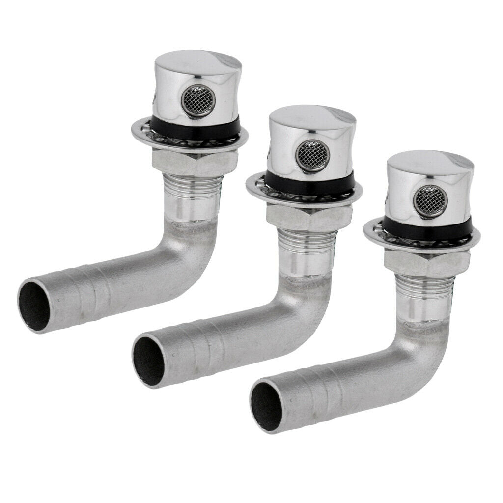 3pcs Marine Grade Stainless Steel 15mm Boat 90° Bend Fuel Tank Vent Breather