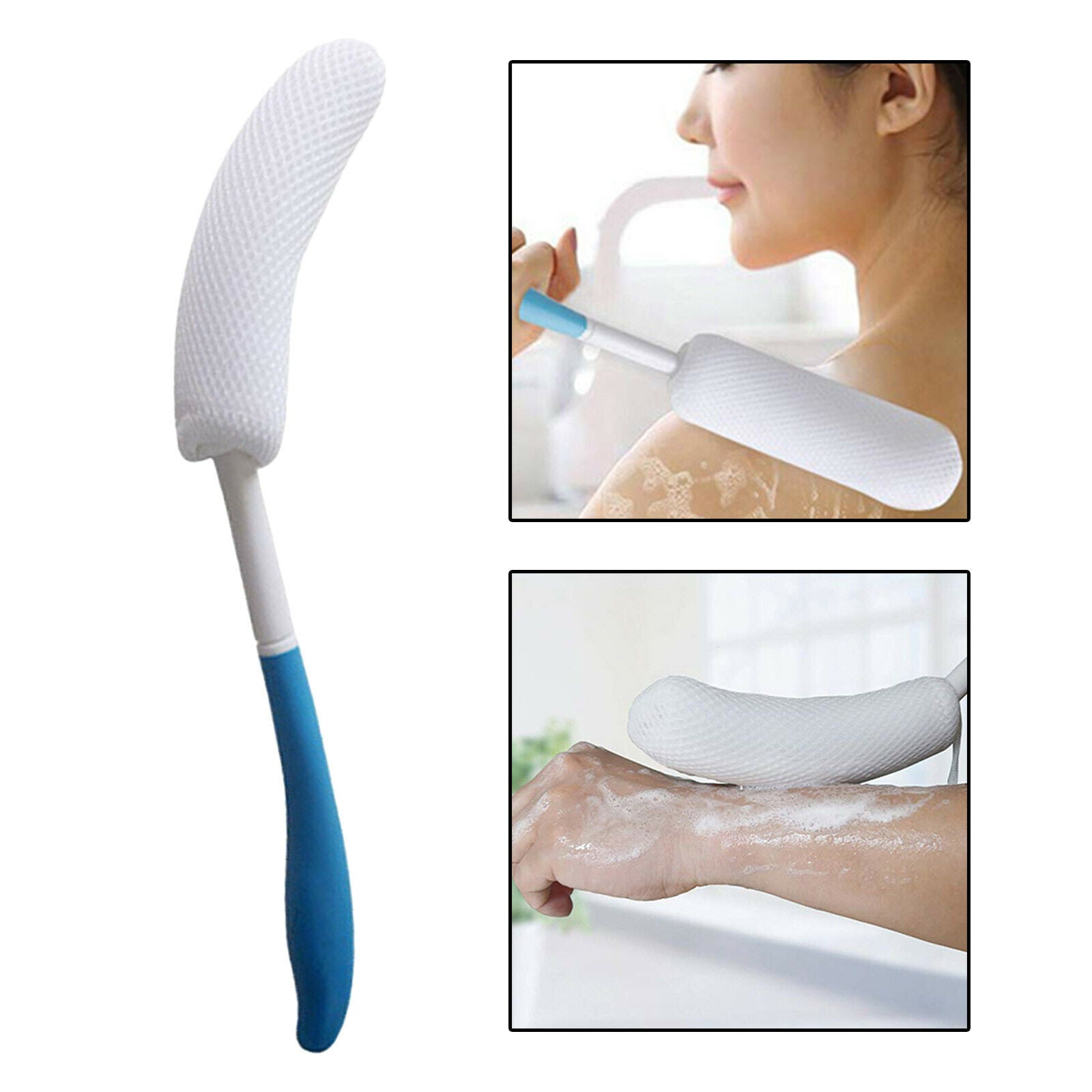 15.35 inch Back Bath Brush Lotion Applicators Long Curved Bath Brush