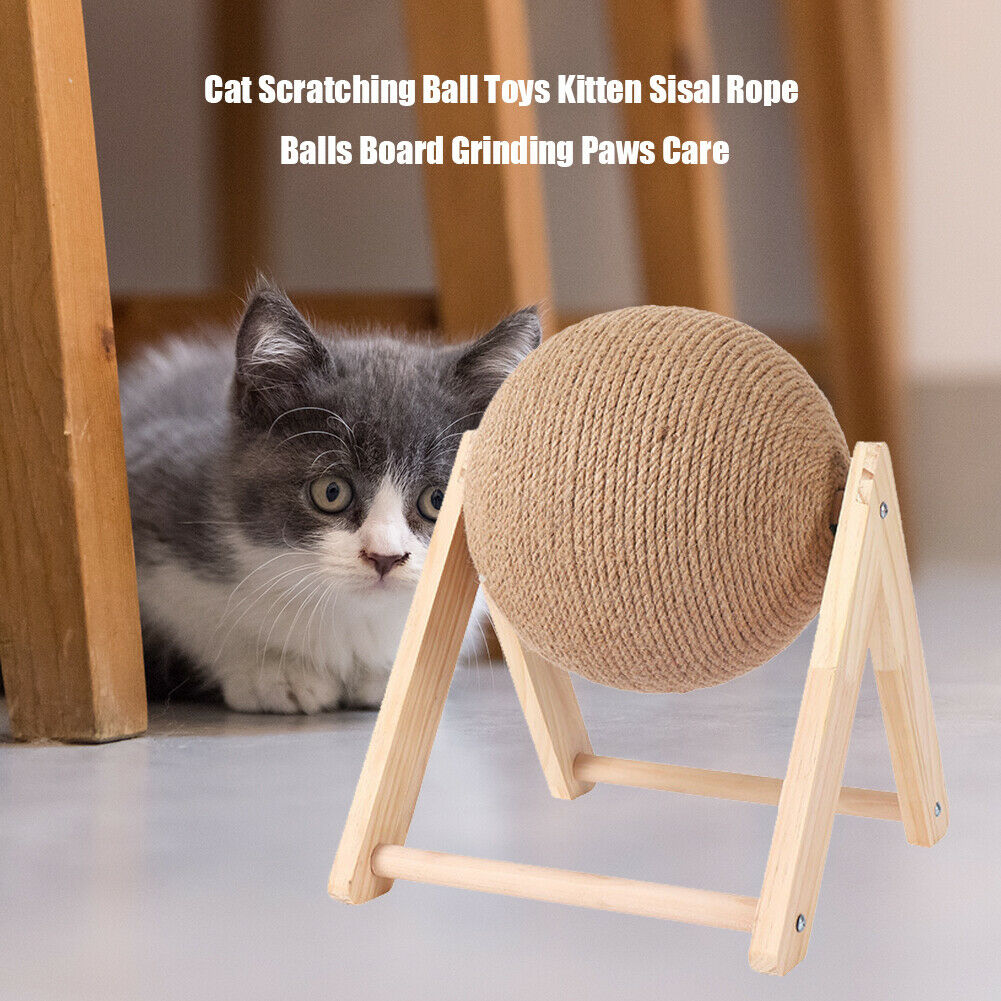 Cat Scratching Ball Toys Pet Kitten Sisal Rope Balls Board Grinding Paws Care