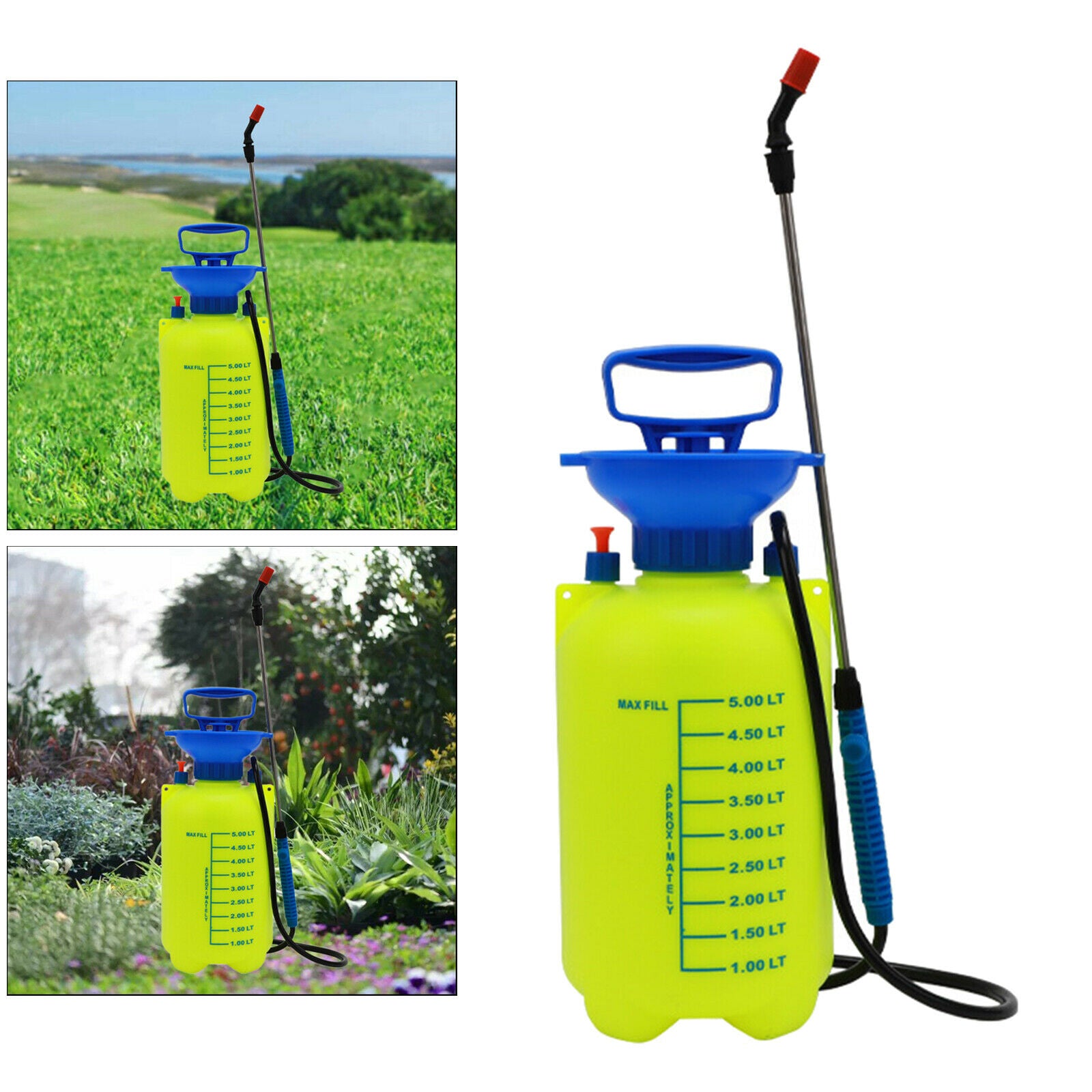 5L Manual Spray Bottle High Pressure Garden Weeding Cleaning Large Capacity