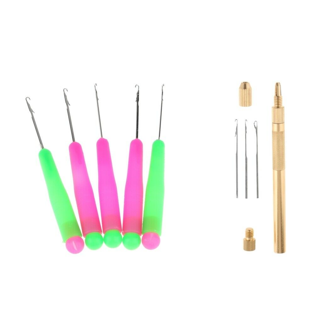 6x Dreadlocks Making Weaving Latch Hooks Needles Kit for Ring Carpet Making