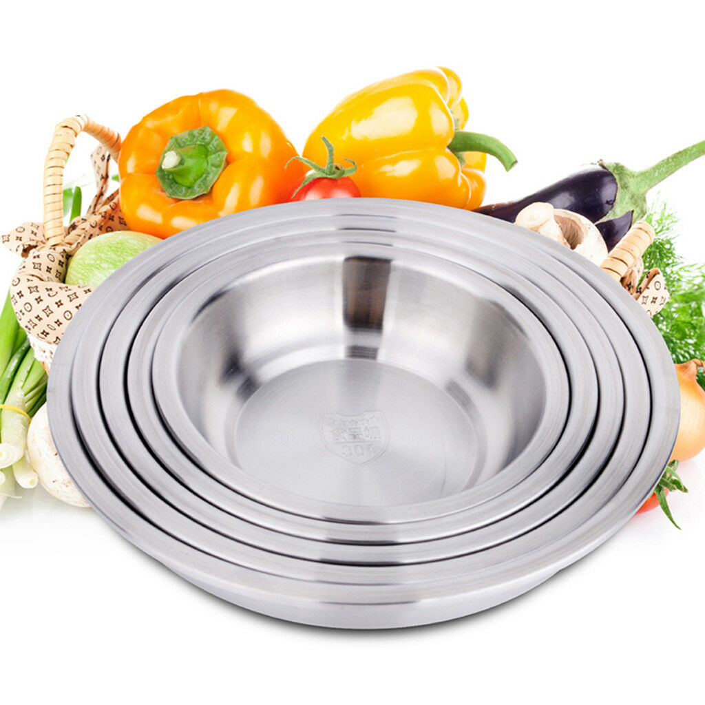 Stainless Steel Metal Mixing Bowls Caterer Fruit Salad Spaghetti Pasta 14cm