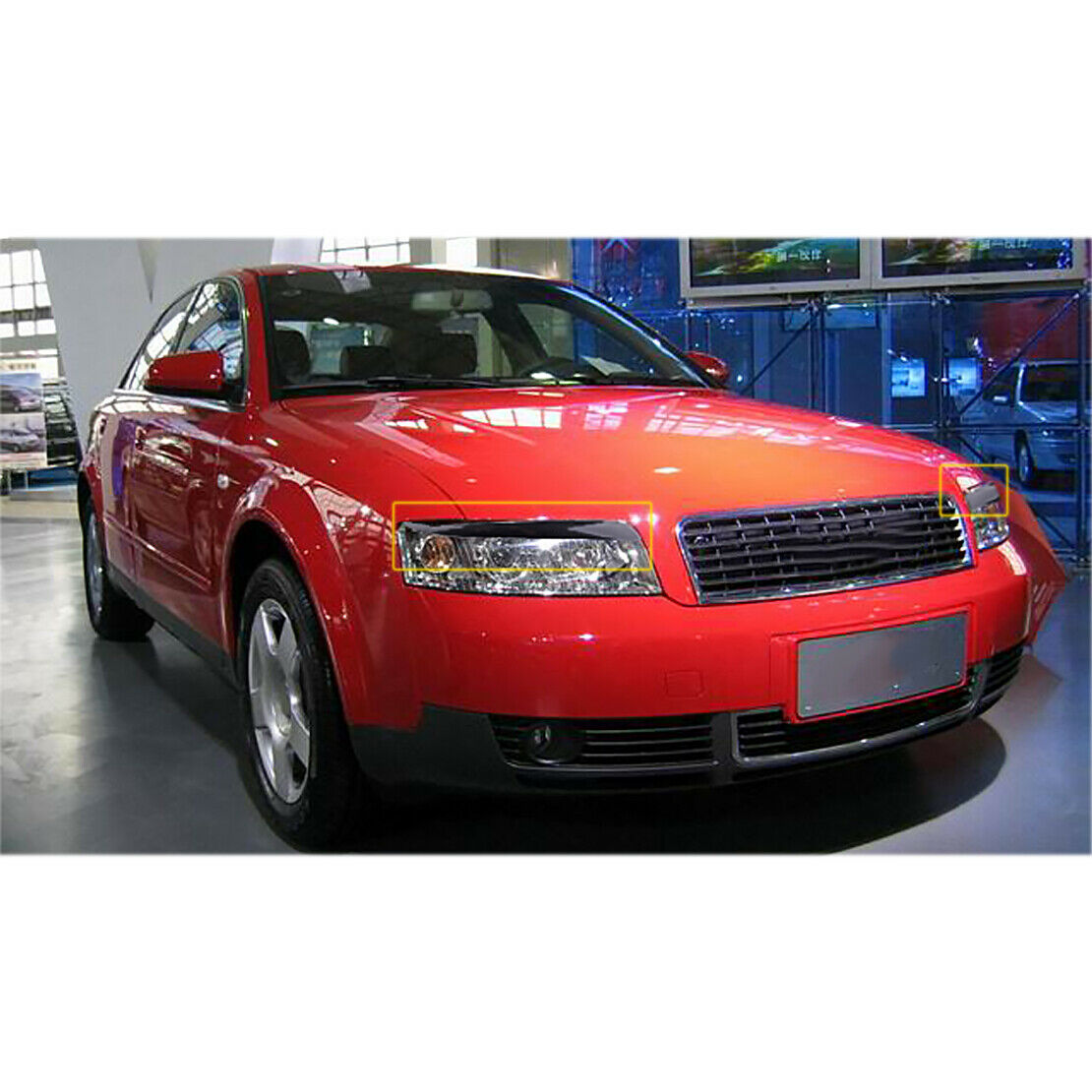 ABS Carbon Fiber Style Headlight Eyelids Cover Trim fit for Audi A4 B6 02-05