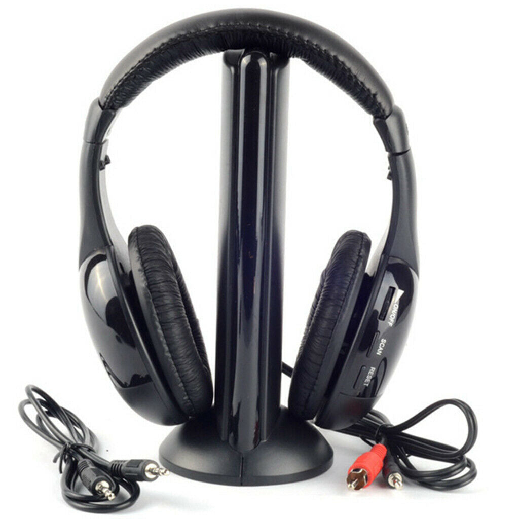 5 in 1 Wireless Headphone with FM Radio Stereo Headset Wireless Monitoring