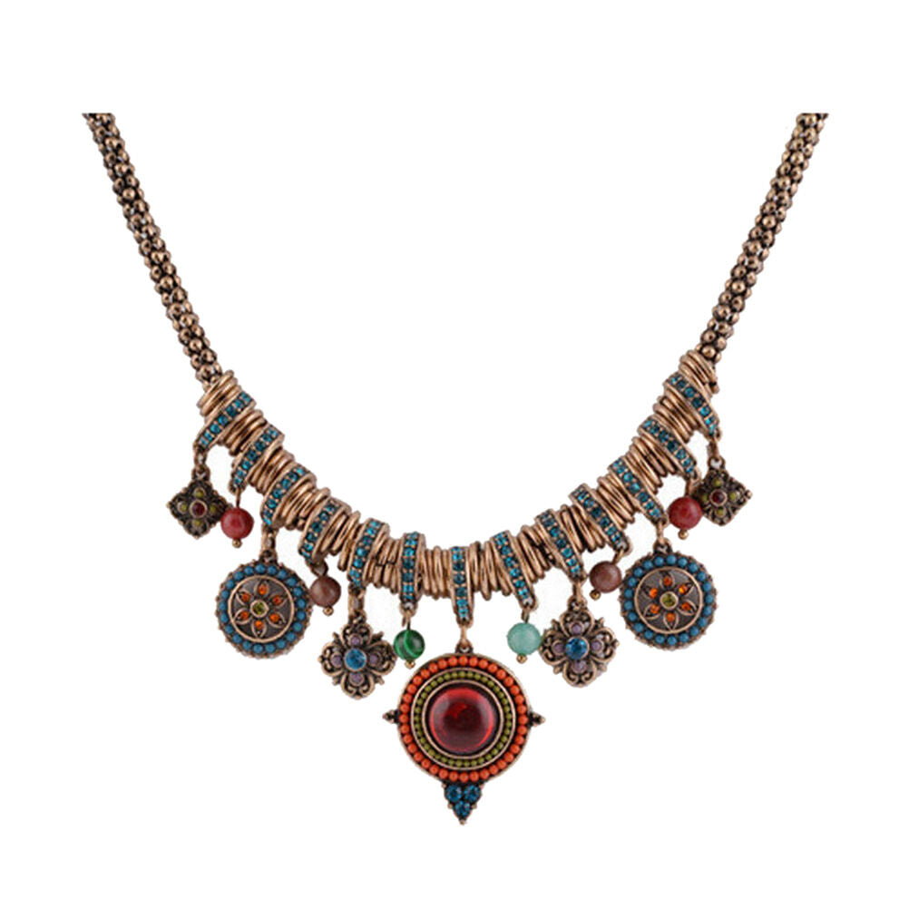 New Gypsy Ethnic Tribal Turkish Boho Chain  Necklace Tassel Pendant Fri.l8