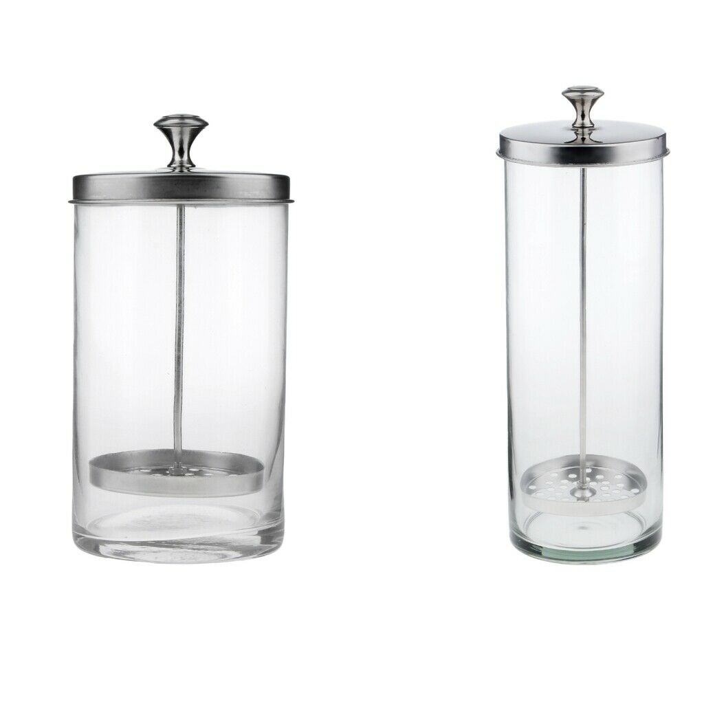 2x Disinfectant Jar Sanitizing Jar Bottle Cup for Barber Scissors Nail Art
