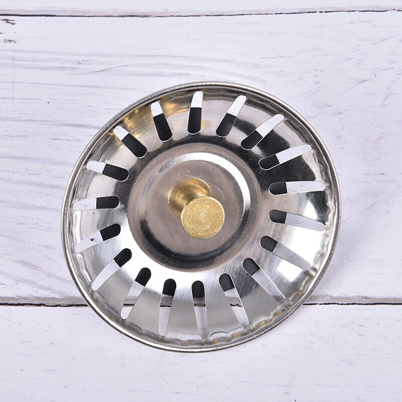 2pcs Kitchen Waste Stainless Steel Sink Strainer Plug Drain Filter Bask.l8