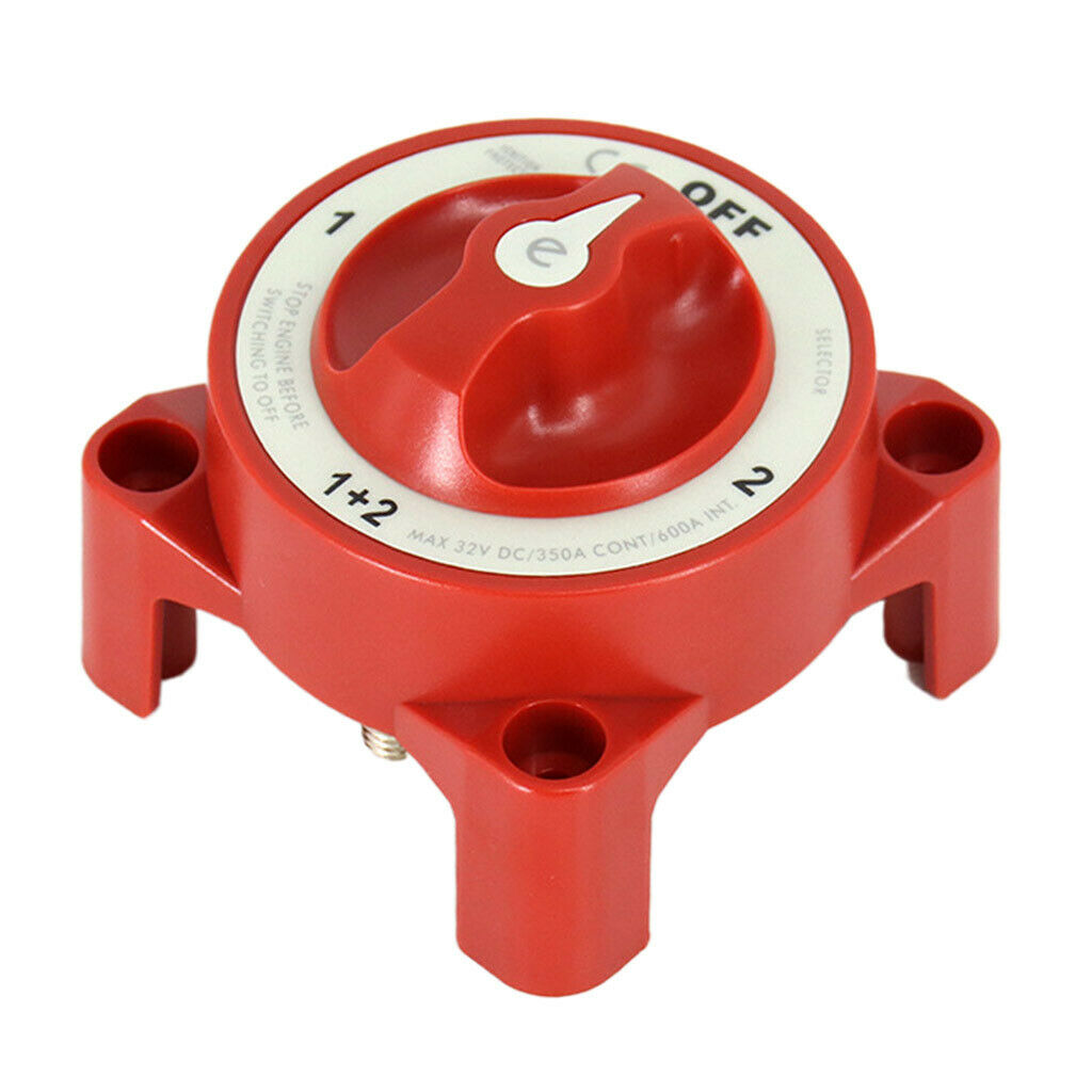 Four Gear Dual Battery Switch Selector Safety Shut Off for Boat Caravan Red